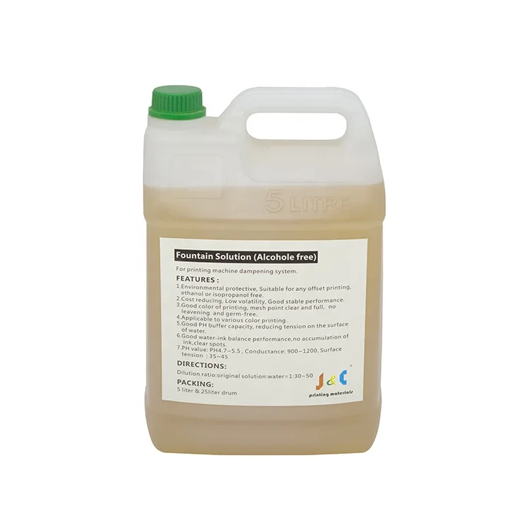 Manufacturer wholesale Ink-water Balance Alcohol-free Fountain Solution For Offset Printing