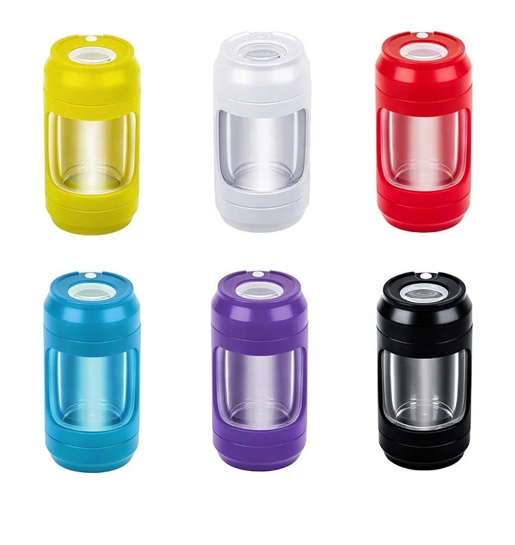 Custom Premiumled Glow Jars Air Bottles Glass Led Transparent Magnifying Glowing Jar Storage Grinder