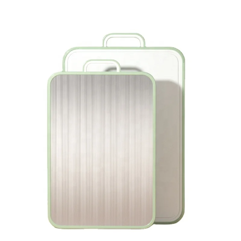 304 Stainless Steel  Chopping Board Double Sided Large Wheat Straw Cutting Board