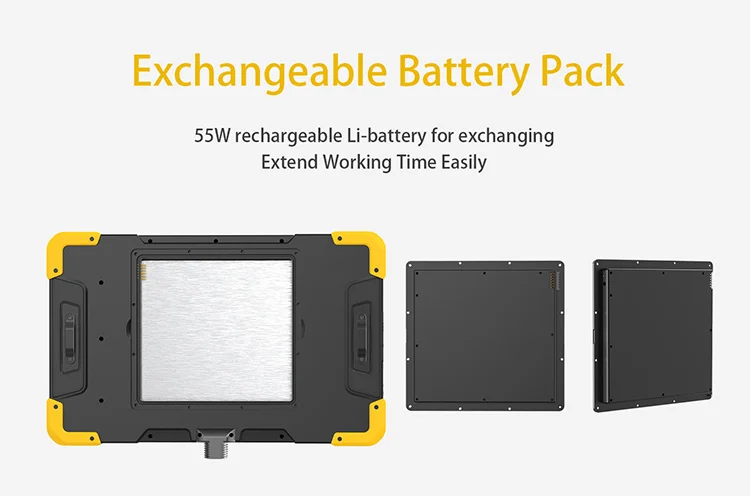 10.1inch LCD Rugged Touch Screen Li-battery Powered 4 Split Quad Recording Video Security Monitor