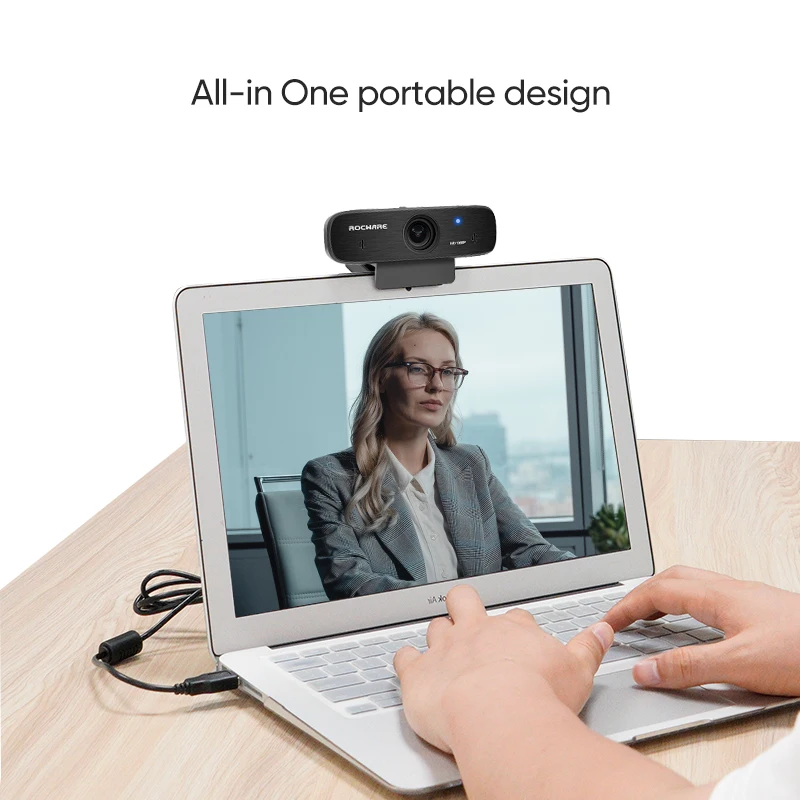 Rocware 1080P usb ptz камера с микрофоном 90 градусов Автофокус FHD красота вещания видео конференции веб-камера