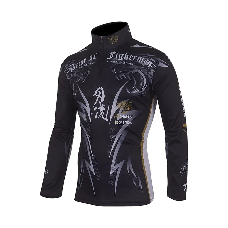 
Factory wholesale polyester anti-uv upf sun protection fishing long sleeve t shirt mens performance printing fishing shirt 