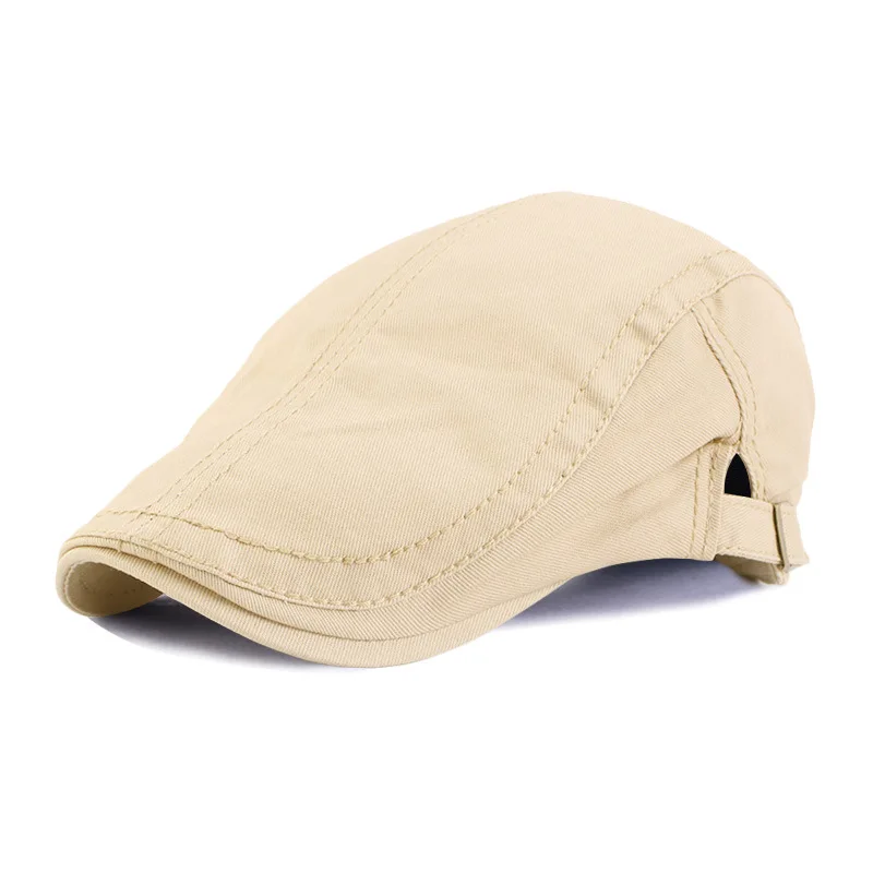 MOTE-MH343 Hot-selling Retro Cotton Beret Hat Solid Color Golf Cap Adjustable Fashion Sobriety Sunburn Protection Peaked Cap