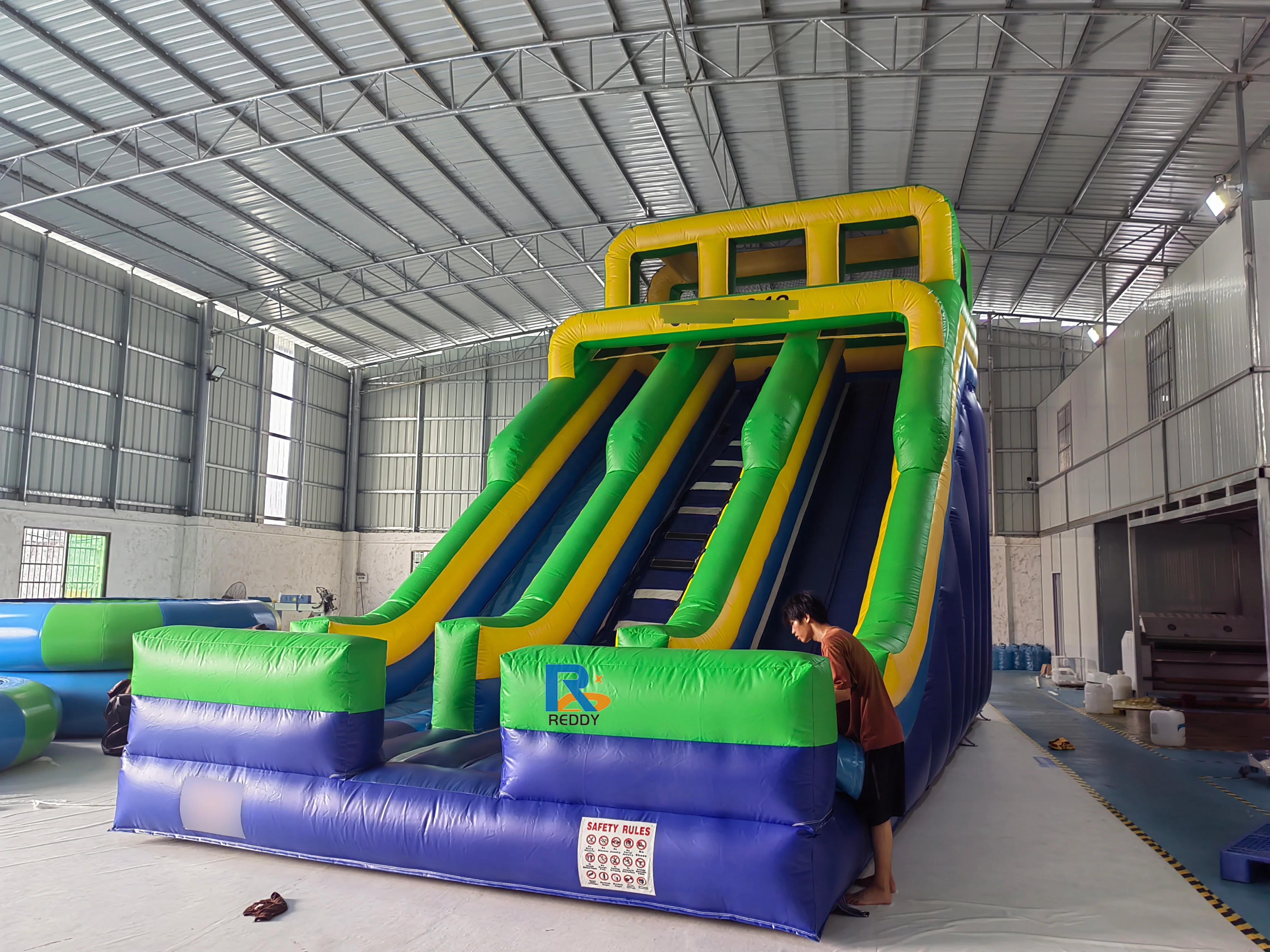 outdoor and indoor inflatable castle bouncy with double slide inflatable dry slide for kids and adult used