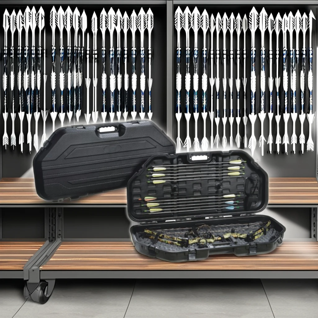 Hunting Archery Compound Bow with Plastic Feather Hard Bow and Arrow Case for Shooting