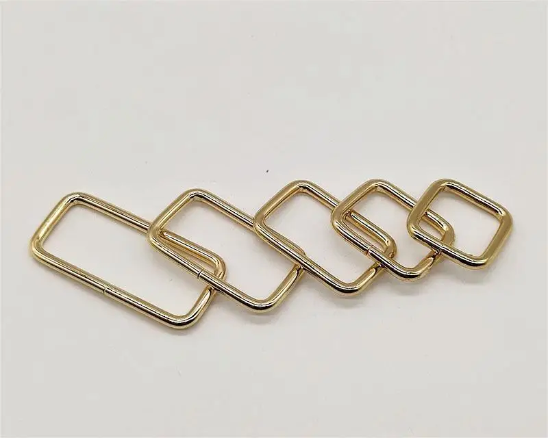 3.8mm Wire Diameter Wholesale Zinc Alloy Black Gold Silver Metal Iron Ring Iron Wire Square Buckle Bag Hardware Square Buckle