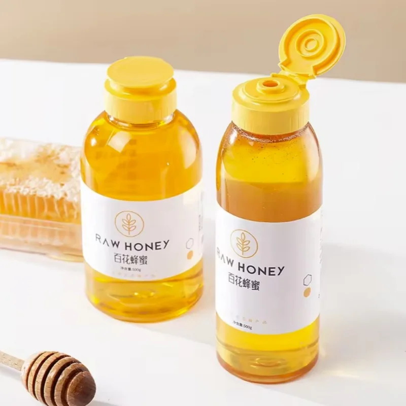 High Quality White Black Yellow Food Grade Plastic 38mm Round Flip Top Cap with Silicone for Inverted Squeeze Sauce Bottle