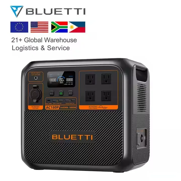 BLUETTI быстрая зарядка AC180P портативная солнечная электростанция Аккумулятор для кемпинга генератор с низким уровнем шума бесшумная работа