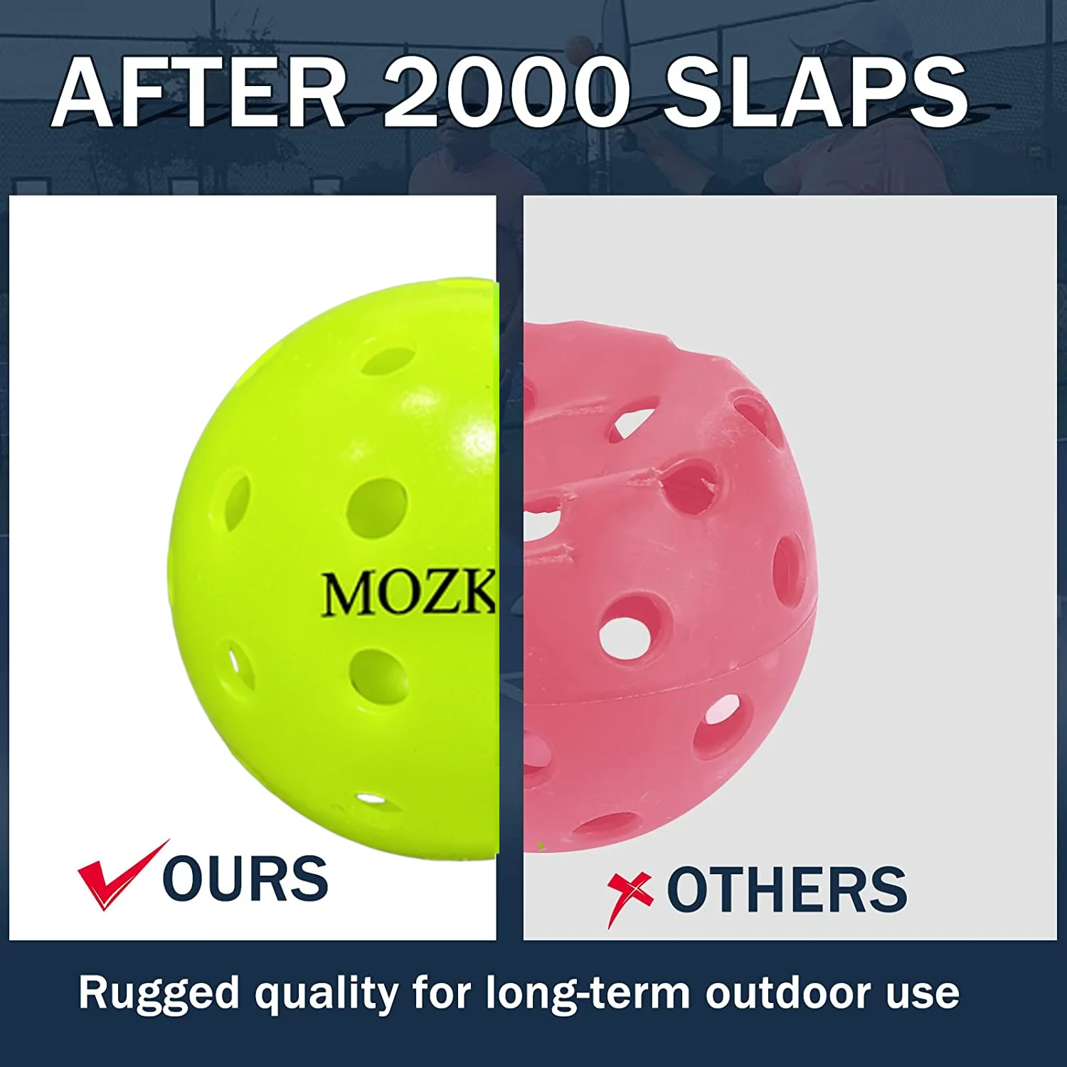 Mozkuib Pickleball Balls  Fast 40 Durable USAPA 40 Hole Neon Green  Seamless  Outdoor Pickleballs