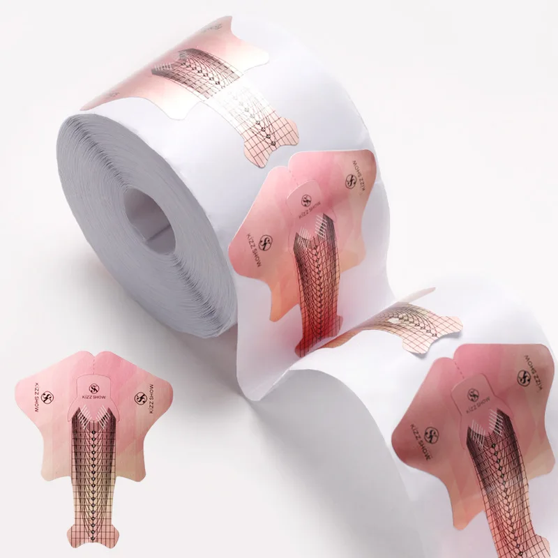 2 In 1 Self Adhesive Manicure Acrylic Long Detachable Fish UV Gel Extension Paper Nail Art Form