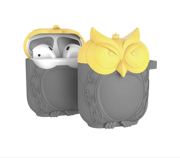 Amazon Hot Selling Durable Shockproof Cute Bird Owl Protective Cover Silicon Wireless Earphone Case For Airpods 1/2/3Case