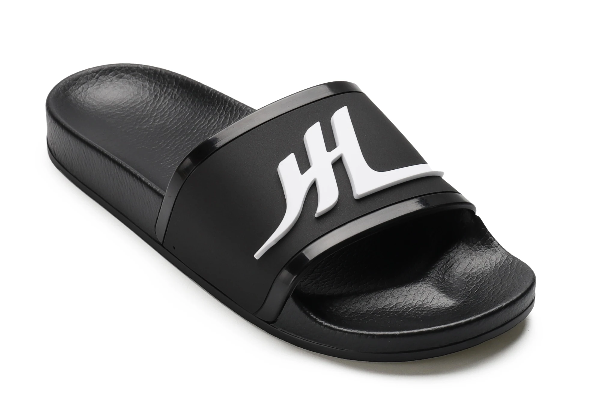 Xsheng Wholesale OEM Brand Henghao Slippers Unisex Oem Custom Black Slides Foot Custom Pu Casual Flats Shoes Beach Slippers Men
