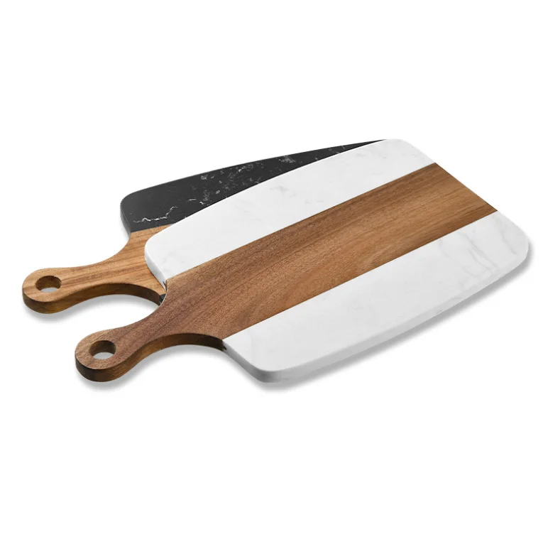 Creative Natural Rustic Handmade Cheese Eco Friendly Large Marble Bamboo Wooden Cutting Board