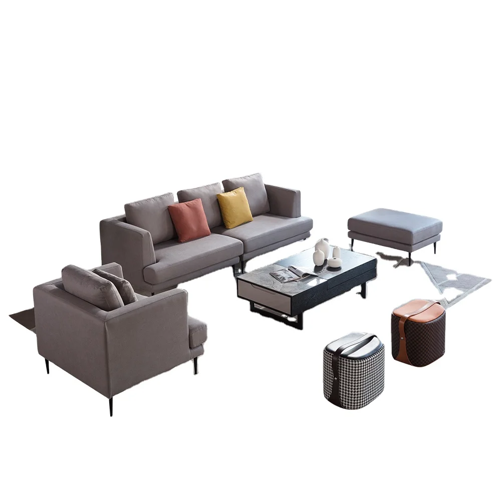 Sofa Nordic simple modern light luxury ins style three person Japanese living room latex fabric sofa small unit