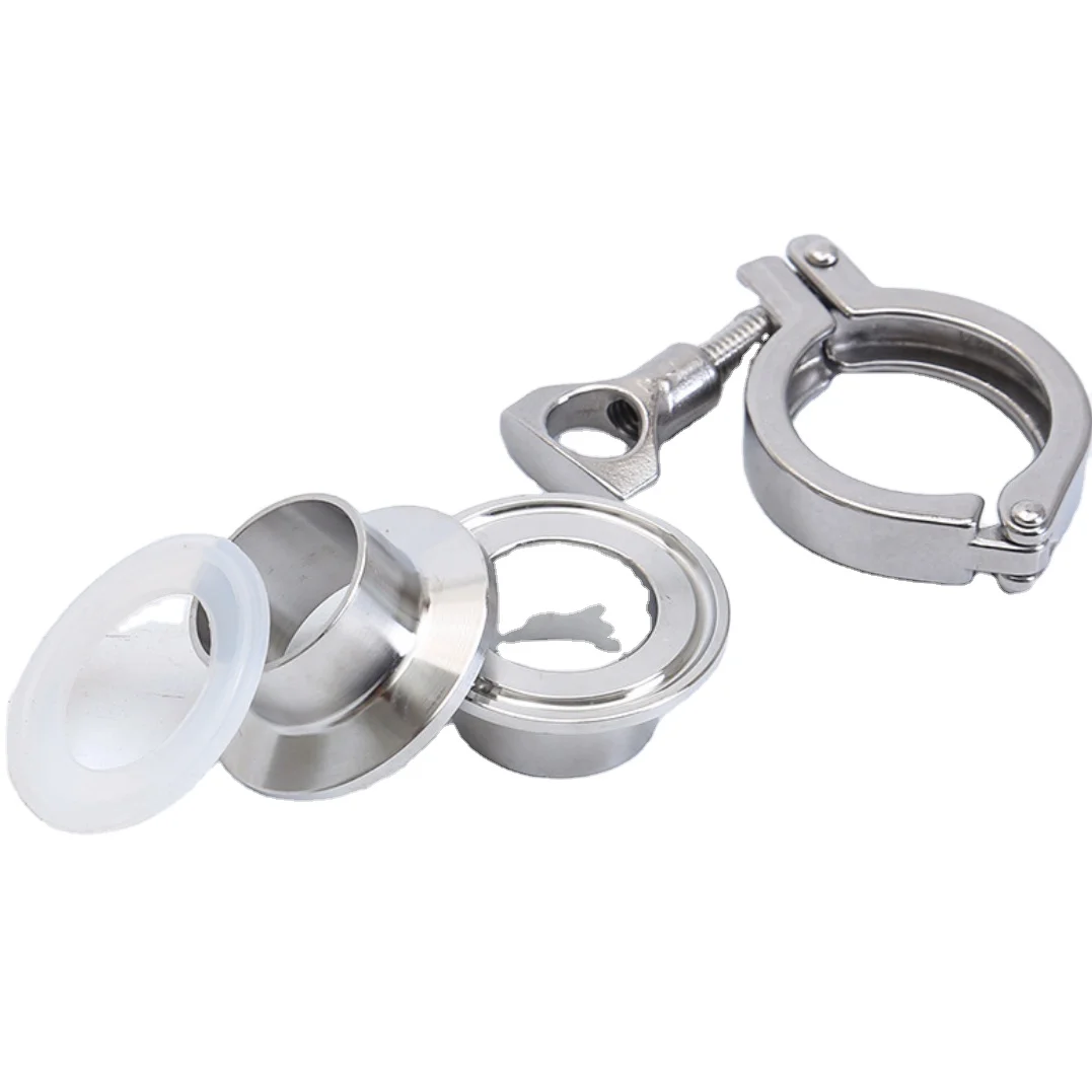 Sanitary Food Grade Wine Brewery Weld Ferrule Kits Stainless Steel 304 316L Tri Clamp Union Sets