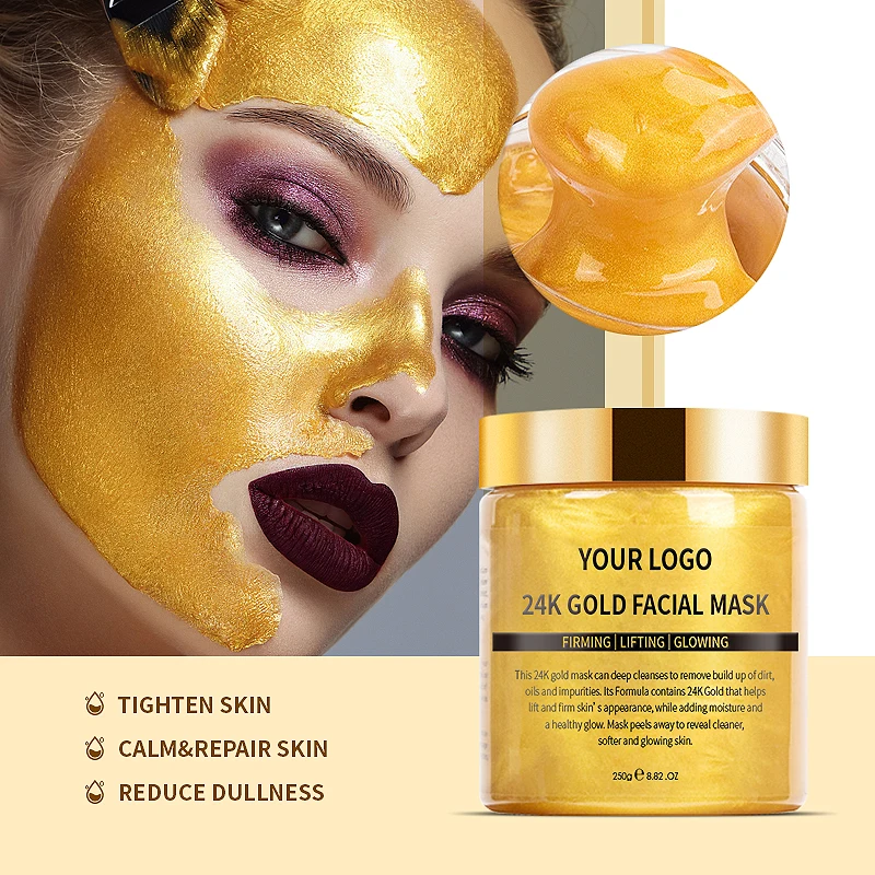 OEM Cosmetic Jelly Mask Whiten Vegan Clay Mask Wholesale 24K Gold Facial Care Mask For Skincare