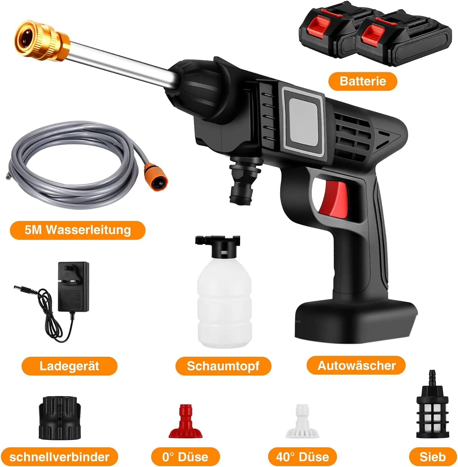 Factory direct sale Mini Sprayer High Pressure Car Washing Machine Battery Electric Portable Gun Car Washer  Laveuse de voiture