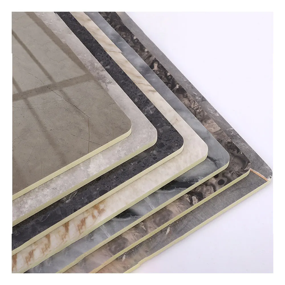 HL Interior Decoration  Bamboo Charcoal Wall Panel  Mirror surface Skin Feeling Marble Slab Integrated Decorative Wall board