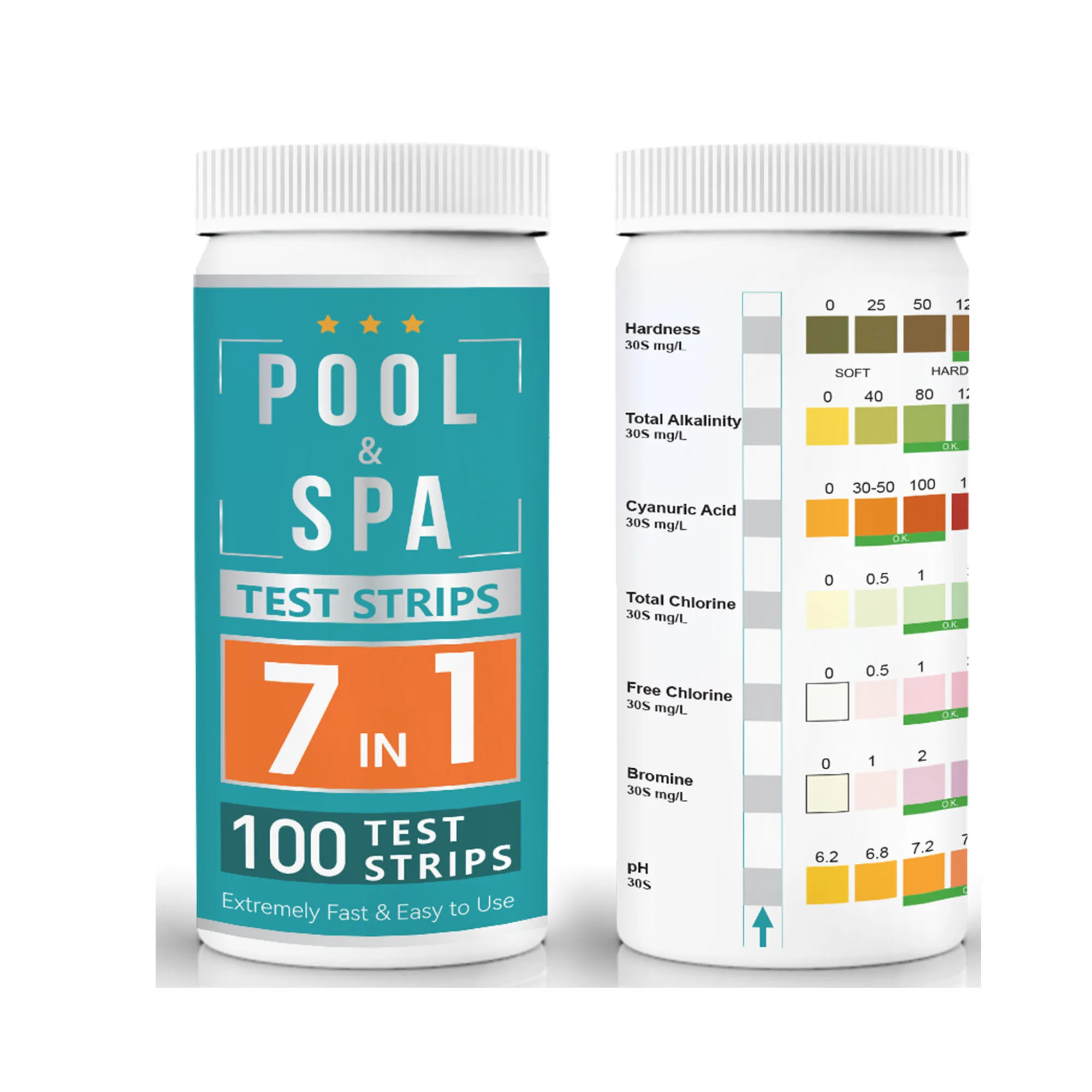 7-in-1 Pool & Spa Test Strips - Ideal for Pools, Hot Tubs and Spas - Easy to Read - 150  Pack