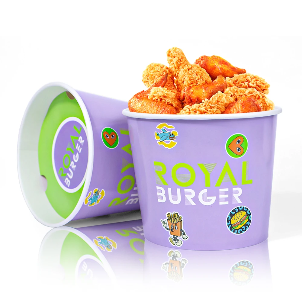 Manufactured Price food grade logo custom of KFC Paper Printed Fried Chicken Bucket