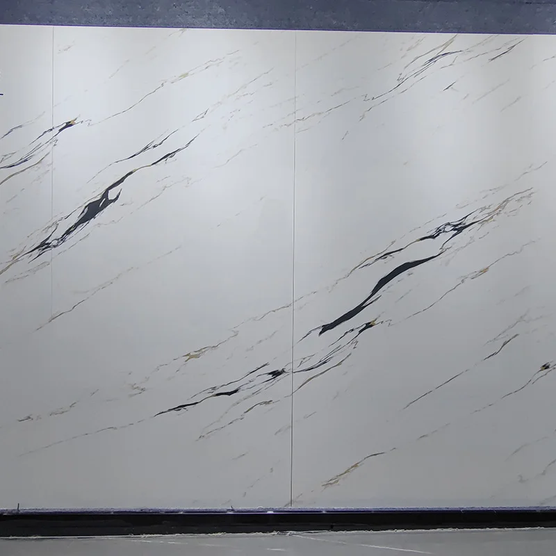 900x1800 Glossy Finished Porcelain Slab Tiles Look Like Marble Sintered Stone White Tile