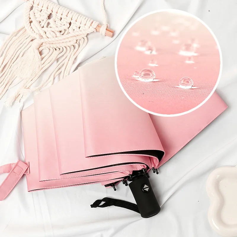 Umbrellas for the rain 3 fold 23inch 8k ultraviolet-proof custom with logo printing automatic umbrella