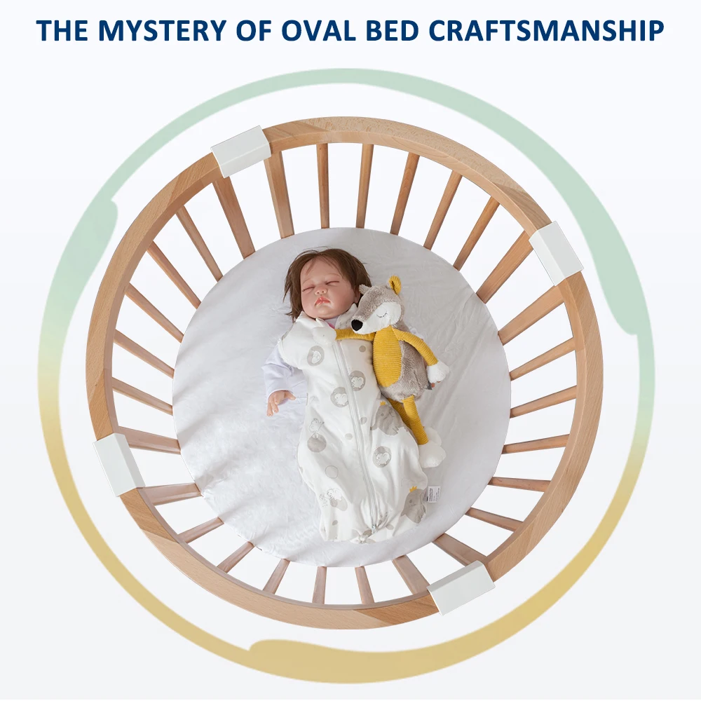 4-in-1 crib  bb multi-functional European and American light luxury solid wood environmental protection movable splice