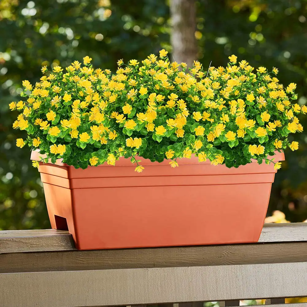 Artificial Flowers Fake Outdoor UV Resistant Boxwood Shrubs Faux Plastic Greenery Plants for Outside Hanging Planter