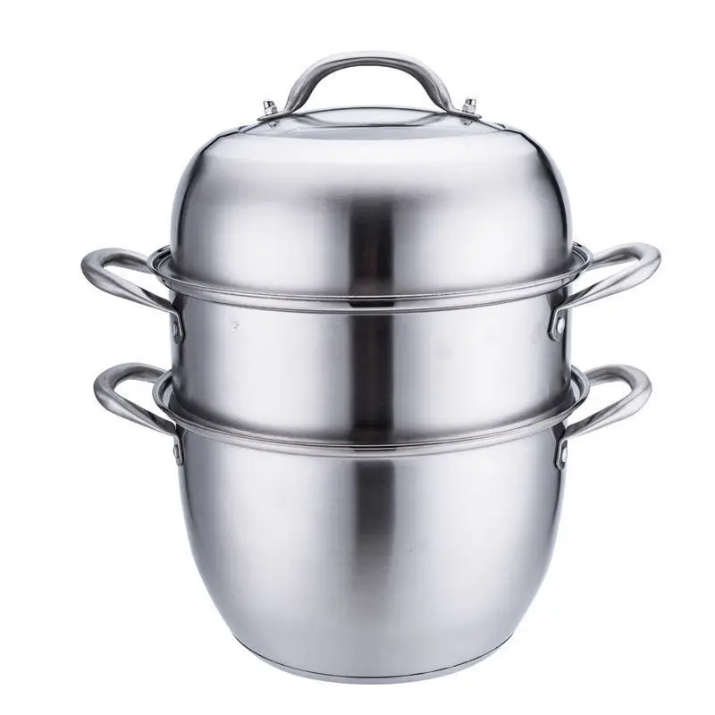 28 / 30 / 32 / 34  CM Three- Layer Steamer Steamer Cooker Stainless Steel Steamer Pot Steaming Food Couscous Home Using Cookware