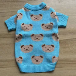 Luxury Solid Color Knitted Dog Jumper Sweater Winter Warm Soft Designer Pet Clothes Knit Sweaters For Dogs