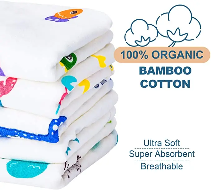 Custom Muslin Baby Burp Cloths  Extra Large  6 Layers Super Absorbent Soft Natural for Sensitive Skin Baby 100% Organic Cotton