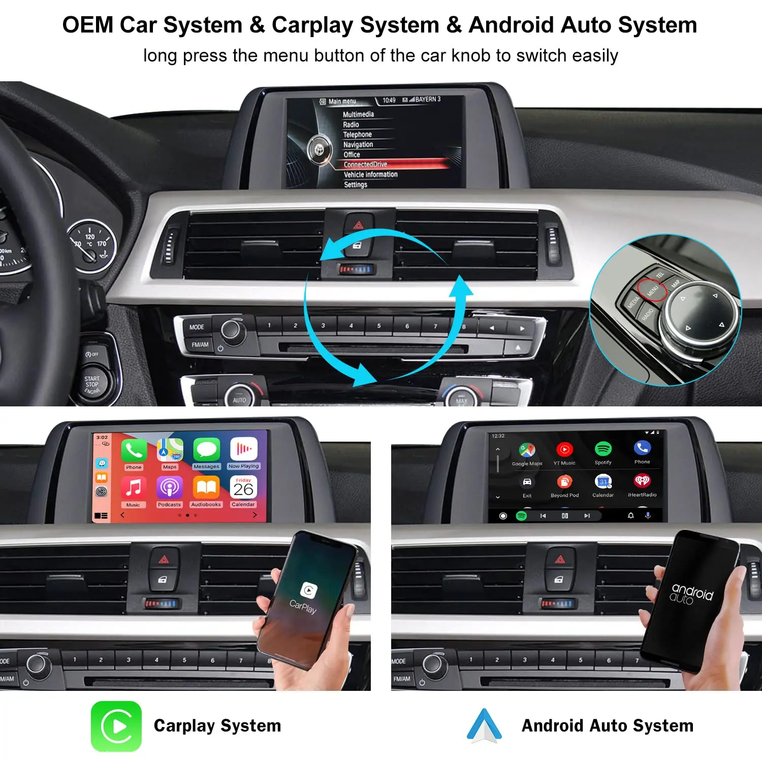 Road Top беспроводной автомобильный обновленный комплект Android декодер для BMW NBT системы 3 4 5 6 7 серии X1 X3 X4 X5 X6 2012-2016 года