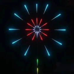 Christmas Home Table Decoration Fireworks Starburst Multi Color Decorative Led Light With Remote And App control