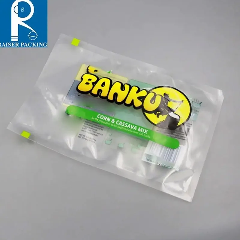 Custom Ziplock Plastic Bags Food Grade One Side Clear Vacuum Packing Bag for sausage and meat