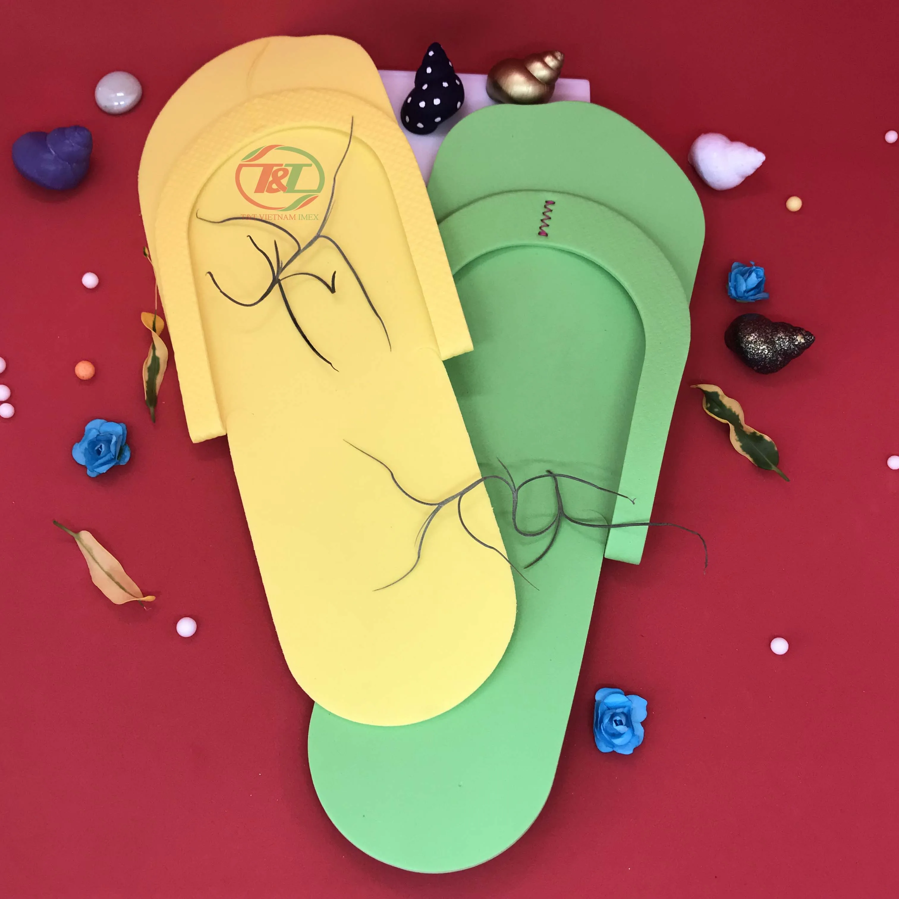 Cheap Colorful Unisex Rubber Flip Flops Wholesale Disposable Eva Foam Slipper For Nail Salon And Day SPA