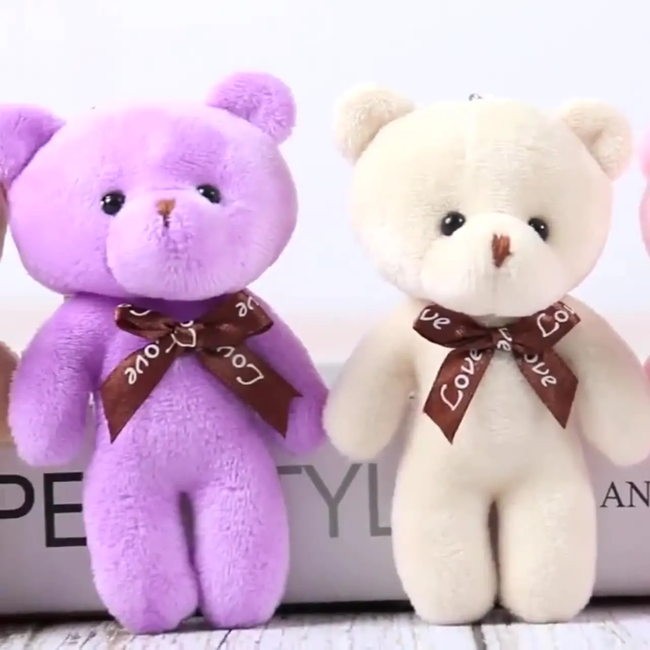Hot sale High quality Customized Wholesale Cute Stuffed Teddy Bear keychain Plush Toy pendants Great Gift  for Kids