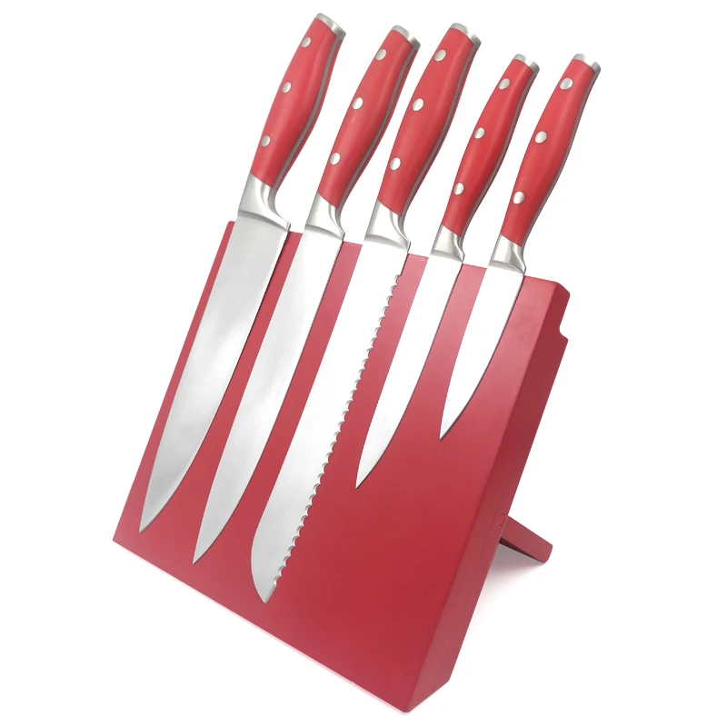 Yangjiang Top class 5pcs ABS handle stainless Steel kitchen knife royalty line knife set