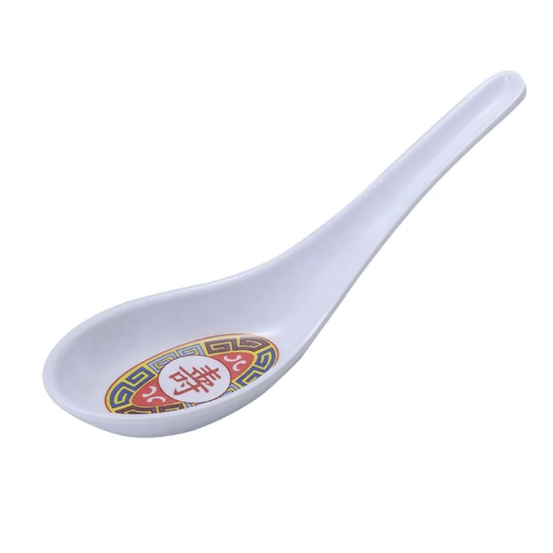 Factory Direct Restaurant Quality Chinese Style Susitainable Melamine Rice Soup Dinner Round Spoon