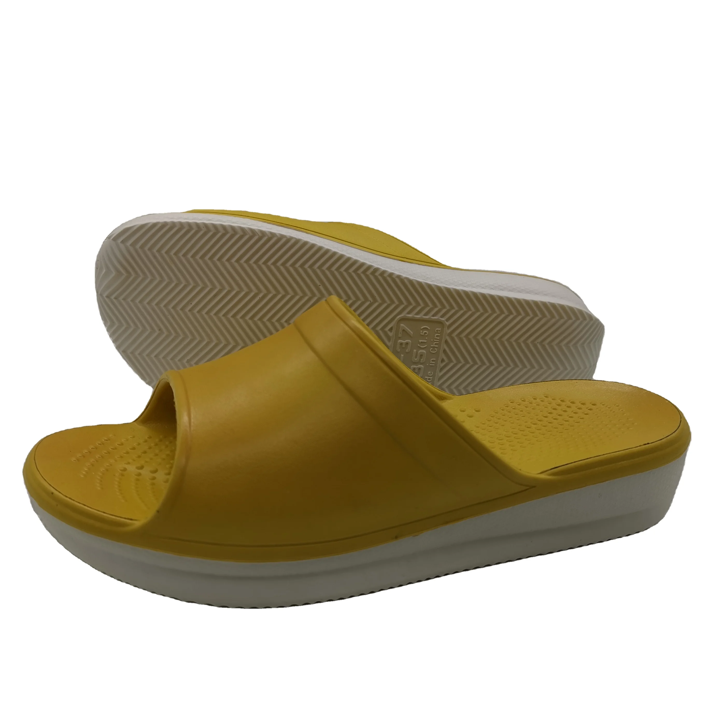 Wholesale solid color anti-slip sole indoor outdoor Logo custom beach sandals for