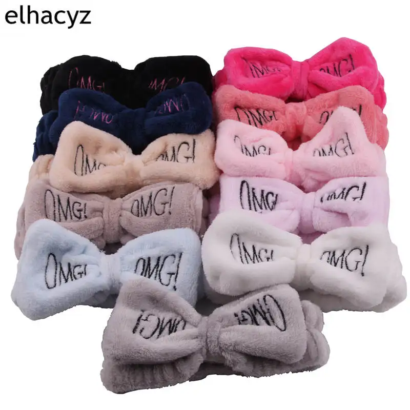 Hot Bunny Wash Headbands Soft Solid Elastic European Girls Rabbit Ears Hair Style Accessories Wholesale Head Wear Boutique