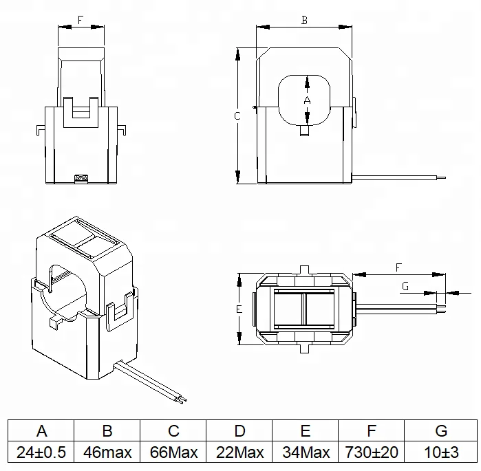 CE Rohs ETL professional split core core design split current transformer for measurement