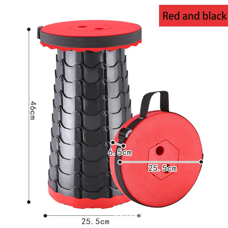RTS Portable Collapsible Folding Retractable Stool Modern Outdoor Light Plastic Travel Camping Convenient Telescopic Stool