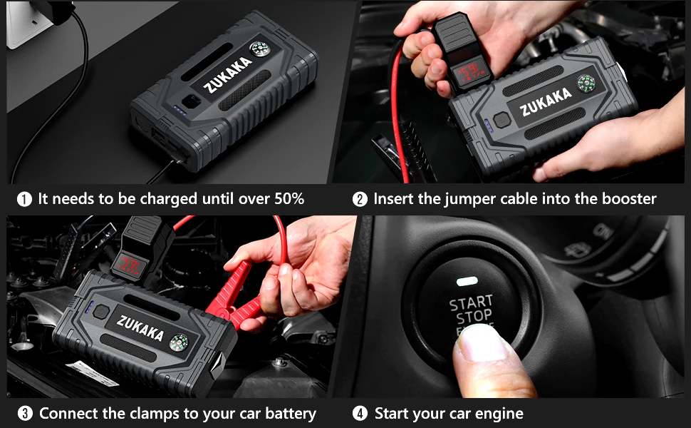 portable car battery charger jump starter heavy duty car jump starter kit