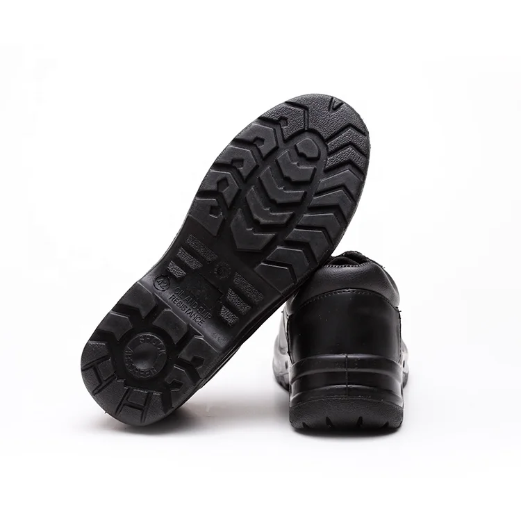 Black Smooth Action Leather Woodland Men Safety Work Shoes