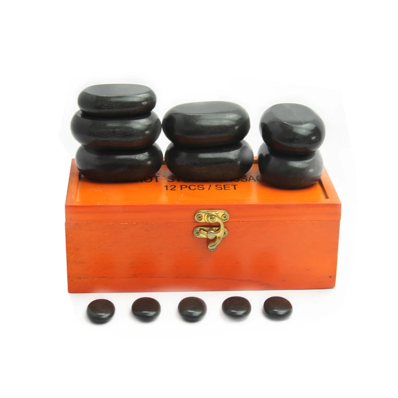 Best selling volcanic stone basalt stone massage stone(20pcs/box) for home use or spa center