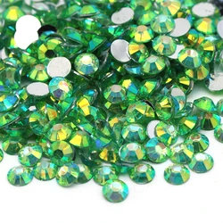 XULIN 4mm Plated 10 Kinds New Colors Crystal Flat Back Loose Round Resin Rhinestones Stones in bulk
