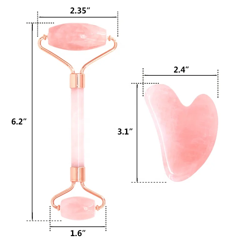 Высококачественный натуральный нефритовый массажер для лица, розовый КВАРЦЕВЫЙ ролик, Нефритовый ролик, набор гуаша