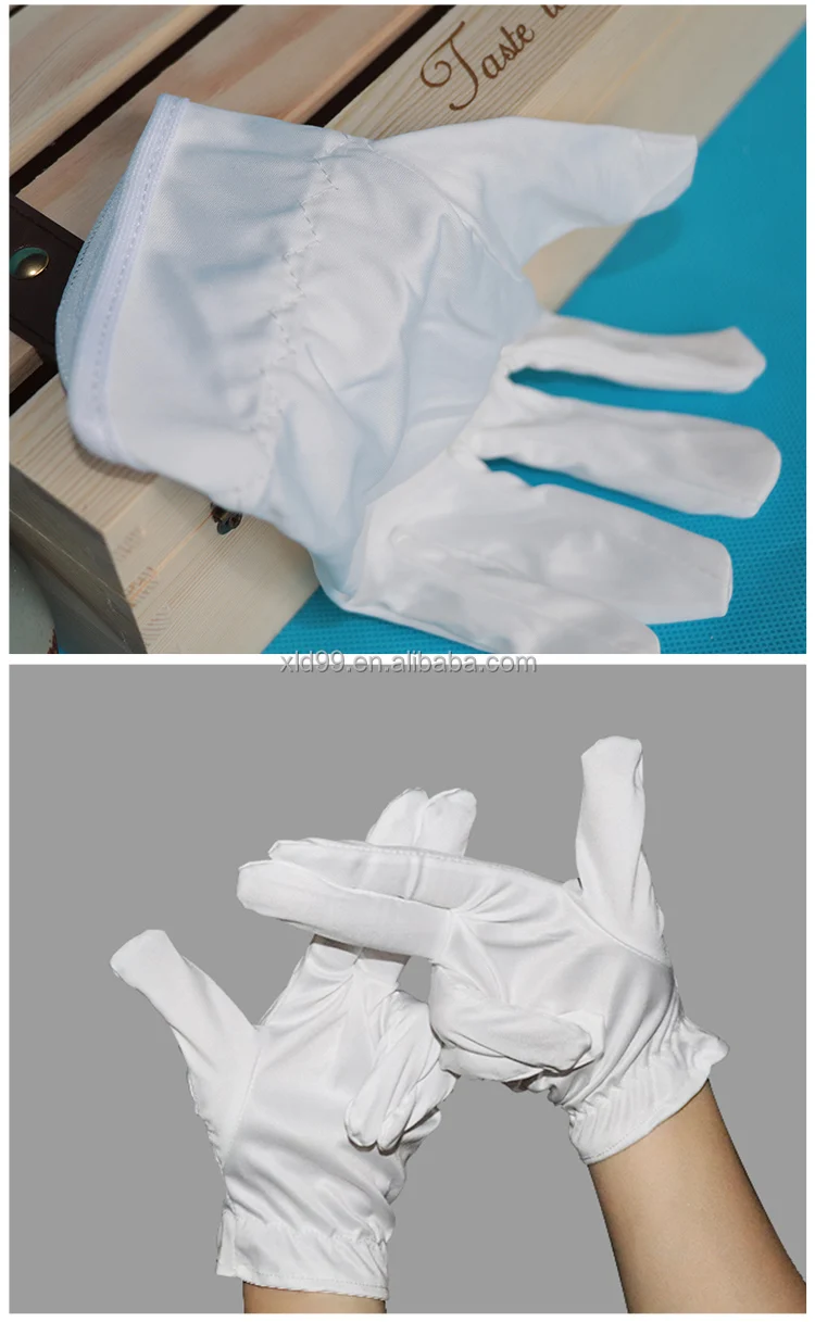 White Jewelry Polishing Gloves Dust Proof Microfiber Gloves White Clean Cloth Glove