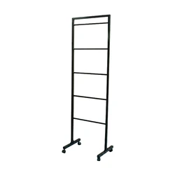 Modern Hotel Stainless Steel Fixed Bath Towel Bar Black Multi-layer Bathroom Towel Rack With Wheels