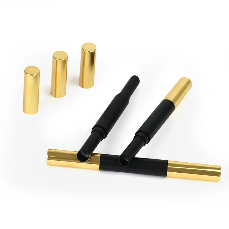 wholesale custom high quality  empty  lip stick tube round plastic double lipstick pen lip pencil lip container packaging